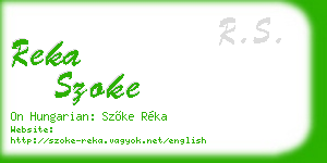reka szoke business card